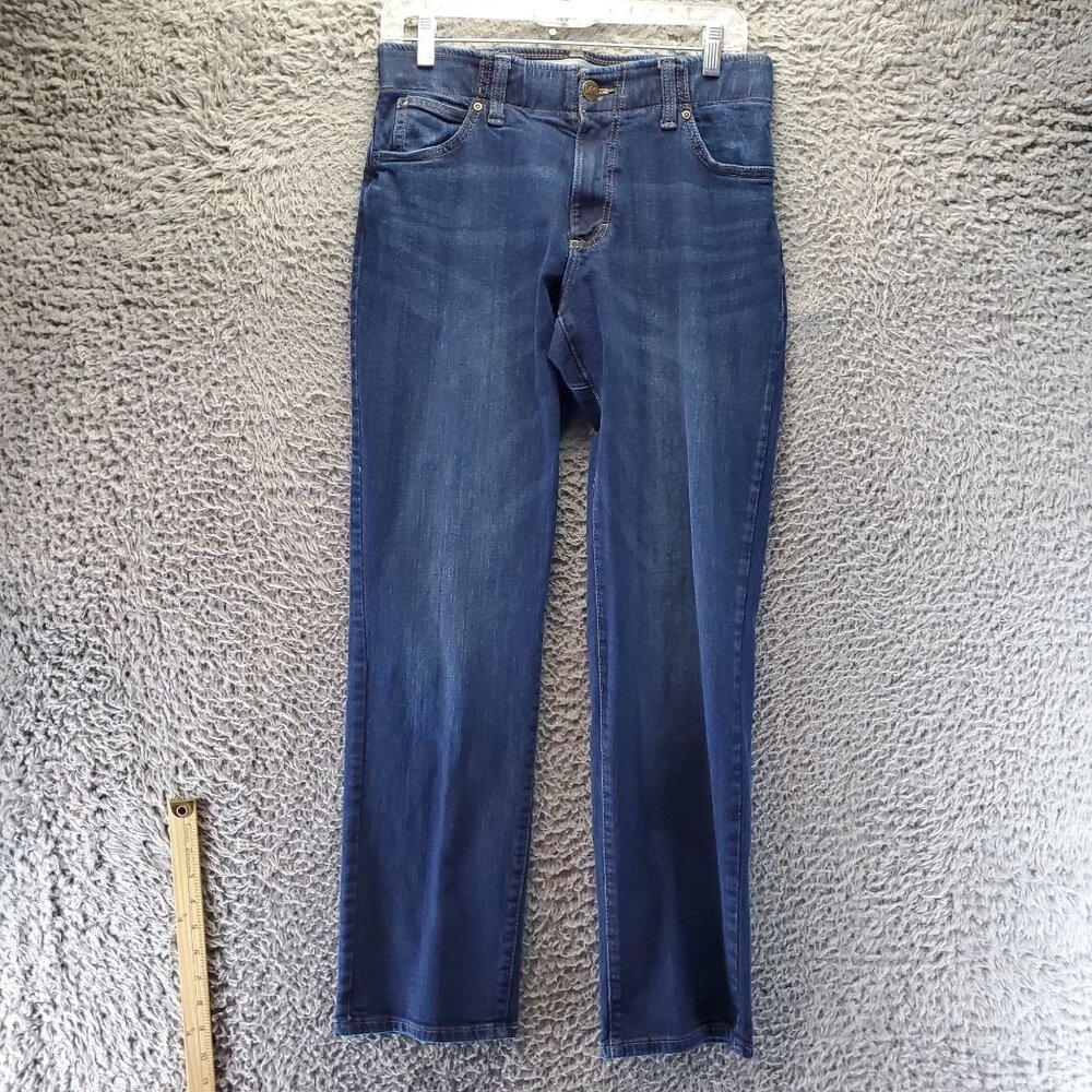 Lee Jeans Mens 30x32 Blue Straight Taper Denim Classic 5-Pocket Style